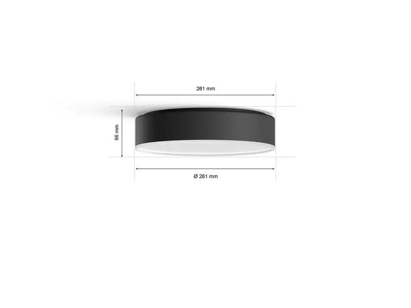 Philips Hue Deckenleuchte White Ambiance, Enrave S, Schwarz, Bluetooth