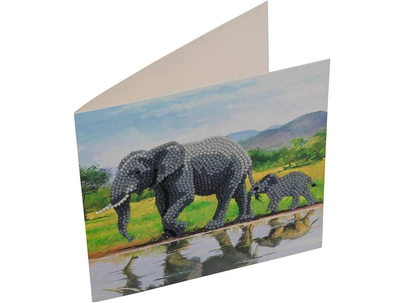 CRAFT Buddy Bastelset Crystal Art Card Elephant