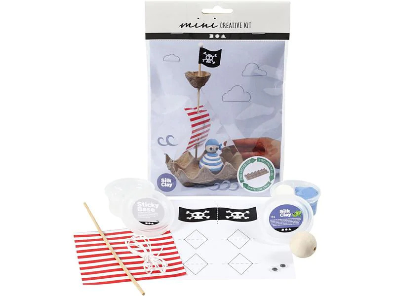 Creativ Company Bastelset Mini Piratenschiff 7-teilig