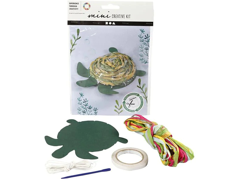 Creativ Company Bastelset Mini Schildkröte 5-teilig, Grün