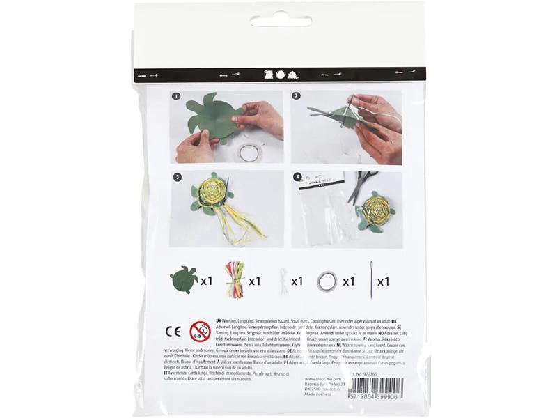 Creativ Company Bastelset Mini Schildkröte 5-teilig, Grün