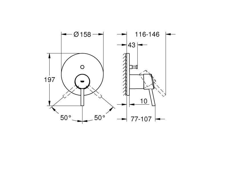 GROHE Badewannenarmatur Concetto 46 mm, Chrom