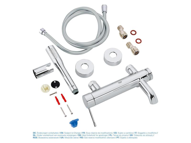 GROHE Badewannenarmatur Essence 1/2, Chrom, mit Handbrause