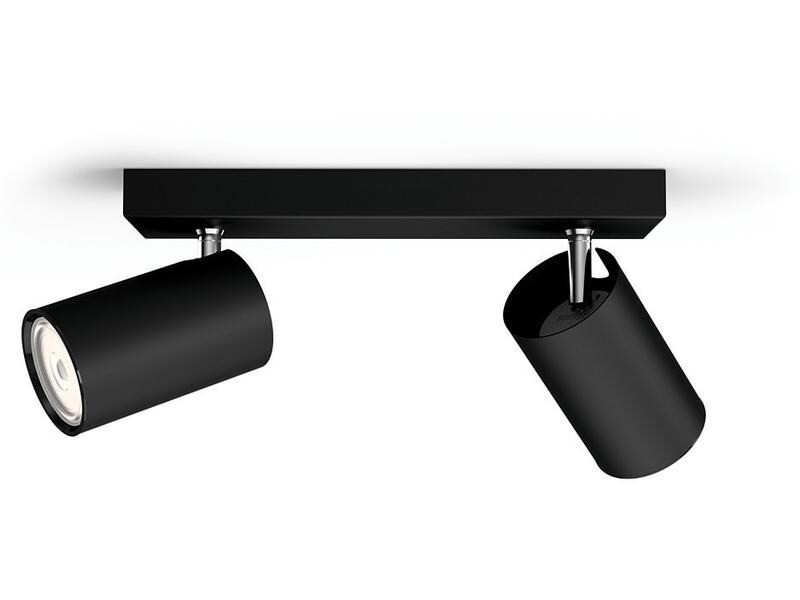Philips Aufbauspot Kosipo, 2 x GU10, max 5.5 W, Schwarz