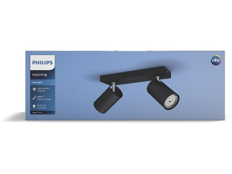 Philips Aufbauspot Kosipo, 2 x GU10, max 5.5 W, Schwarz
