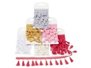 HobbyFun Textilband Quasten 35 mm x 1 m, Crème