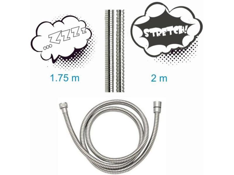 AquaClic Duschbrauseschlauch Super Flexxi Inox  175 - 200 cm