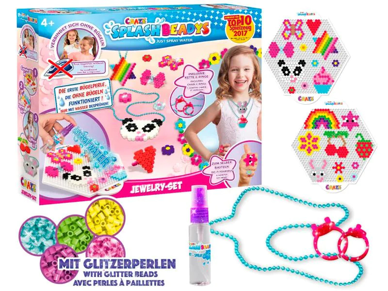Craze Bügelperlen-Set Splash Beadys Playset Jewelry Mehrfarbig