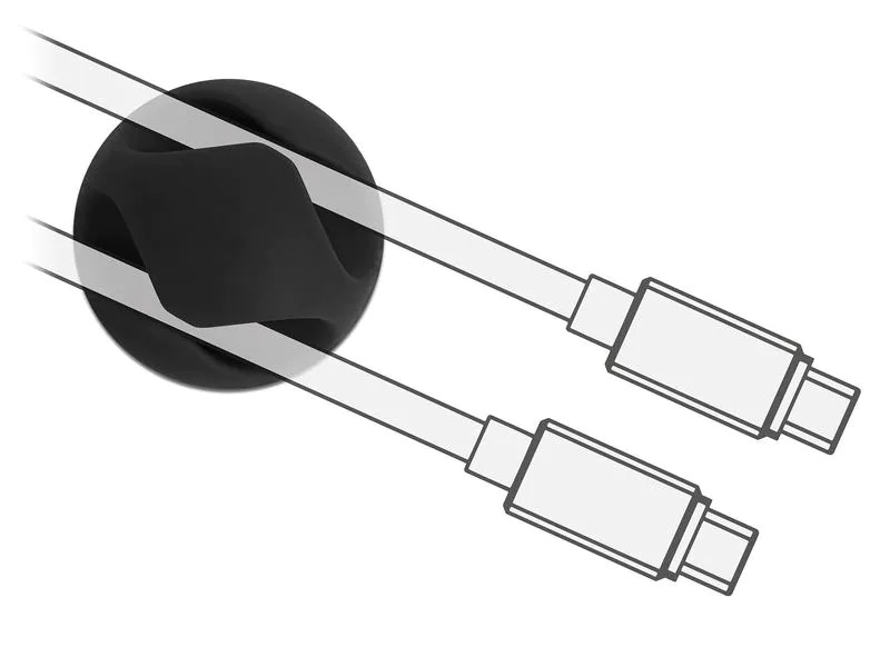 Delock Kabelhalter 20mm, für 2 Kabel, selbstklebend 10 Stück