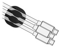 Delock Kabelhalter 35mm, für 3 Kabel, selbstklebend 6 Stück