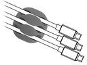 Delock Kabelhalter 5 mm, 2x3 Stück, weiss, grau, 3 Durchführungen