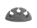 Delock Kabelhalter 5 mm, 2x3 Stück, weiss, grau, 3 Durchführungen