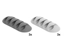 Delock Kabelhalter 5 mm, 2x3 Stück, weiss, grau, 5 Durchführungen