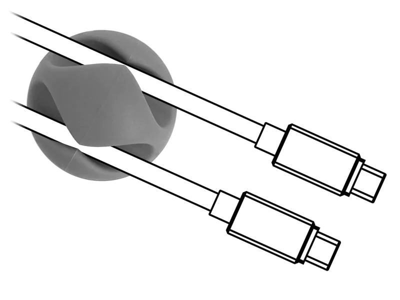 Delock Kabelhalter 6 mm, 2x3 Stück, weiss, grau, 2 Durchführungen