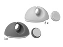 Delock Kabelhalter 6,5 mm 2x3 Stück, grau&amp;weiss