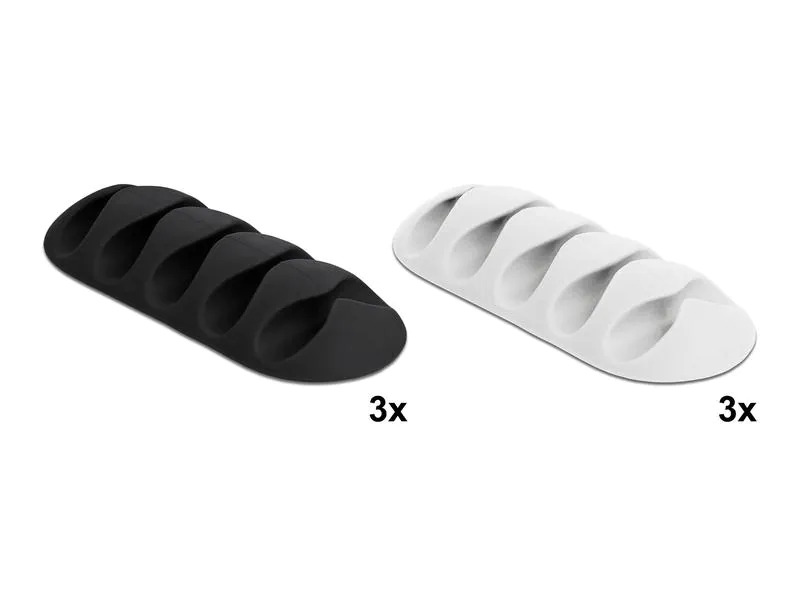Delock Kabelhalter 66mm, für 5 Kabel, selbstklebend 6 Stück