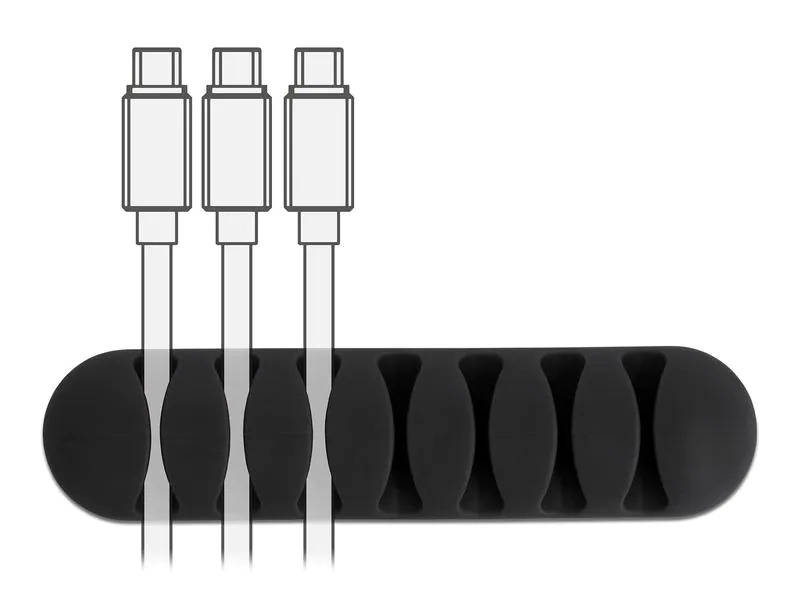 Delock Kabelhalter 82mm, für 7 Kabel, selbstklebend 6 Stück