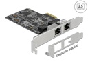 Delock Netzwerkkarte 2x 2.5 Gbps RJ-45 PCI-Express x2