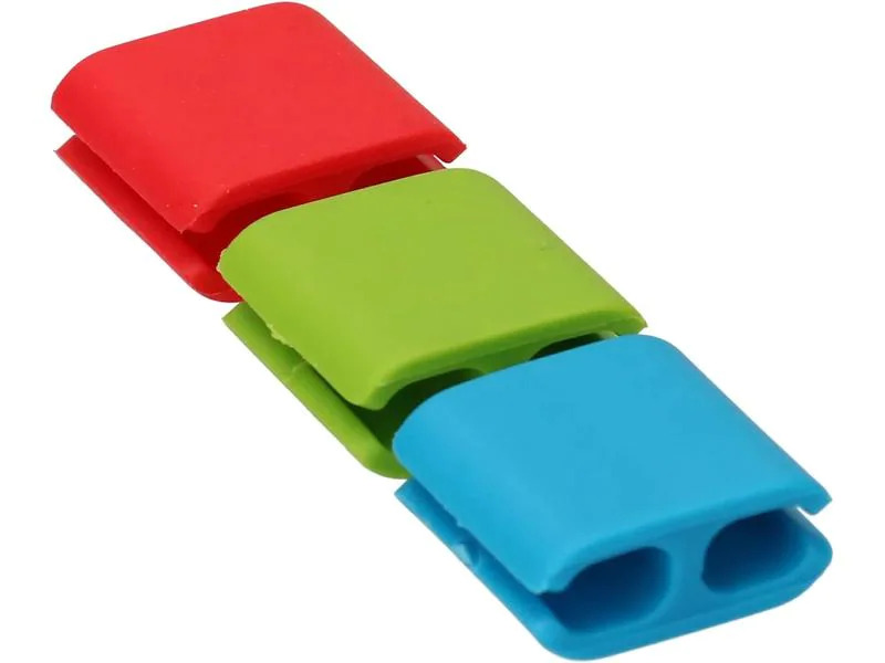 Max Hauri Kabel-Clip Hold 6 Stück, Grün. Rot, Blau