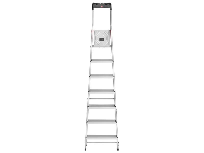 Hailo Bockleiter L60, Alu, mit Arbeitsschale 7 Stufen