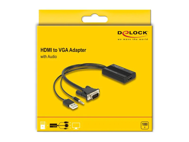 Delock Adapter mit Audio HDMI - VGA