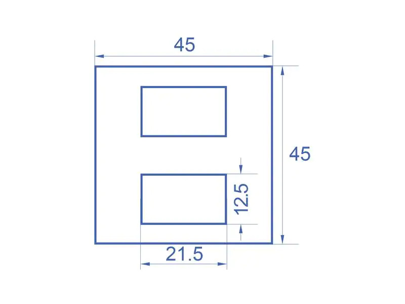Delock Easy 45 Modulblende 2x Rechteck-Ausschnitt 5 Stück, Schwarz