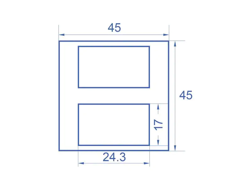Delock Easy 45 Modulblende 2x Rechteck-Ausschnitt 5 Stück, Weiss