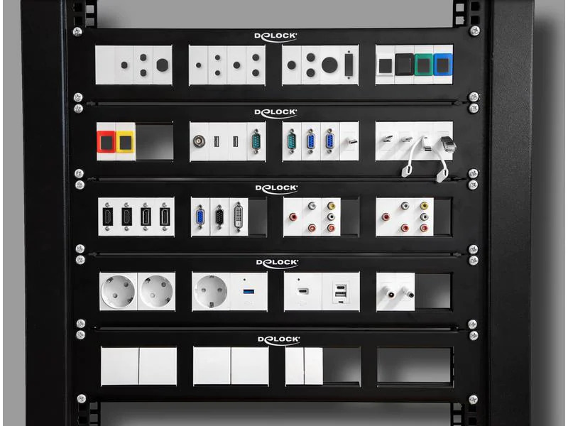 Delock Easy 45 Modulblende Loch-Ausschnitt D-Typ 5 Stück, Weiss