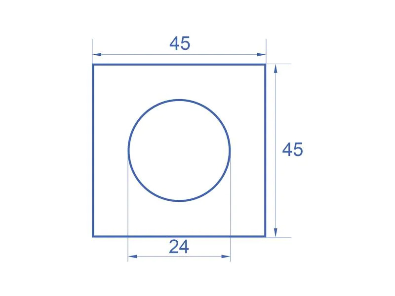 Delock Easy 45 Modulblende Loch-Ausschnitt Ø 24 mm 5 Stück, Schwarz