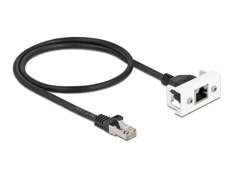 Delock Patchkabel für Easy 45 Modul Cat 6A, S/FTP, 0.5 m, Schwarz