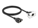Delock Patchkabel für Easy 45 Modul Cat 6A, S/FTP, 1 m, Schwarz