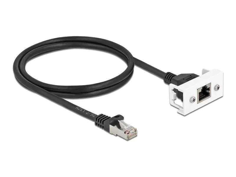 Delock Patchkabel für Easy 45 Modul Cat 6A, S/FTP, 1 m, Schwarz