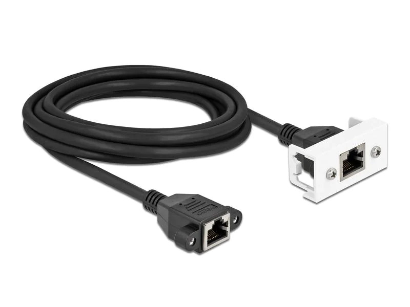Delock Patchkabel für Easy 45 Modul Cat 6A, S/FTP, 3 m, Schwarz