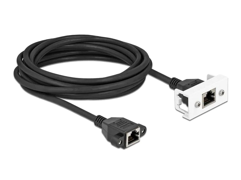 Delock Patchkabel für Easy 45 Modul Cat 6A, S/FTP, 5 m, Schwarz