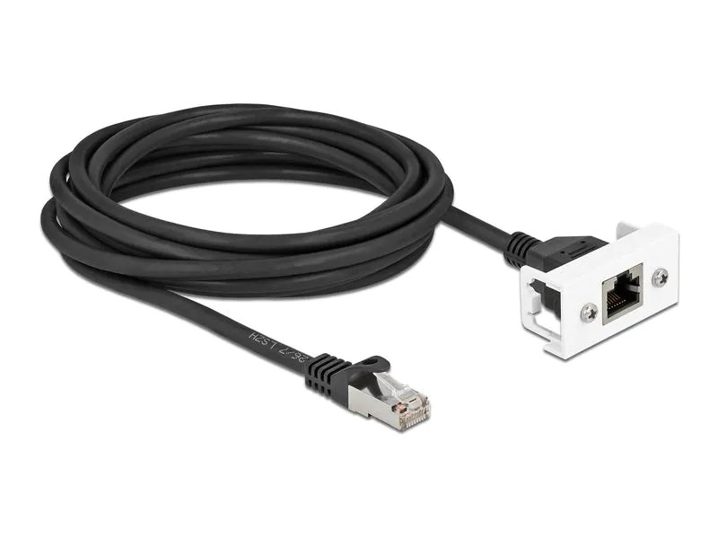 Delock Patchkabel für Easy 45 Modul Cat 6A, S/FTP, 5 m, Schwarz