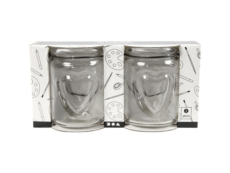 Creativ Company Glasgefäss  Kerze 9.5 x 9 cm 2 Stück
