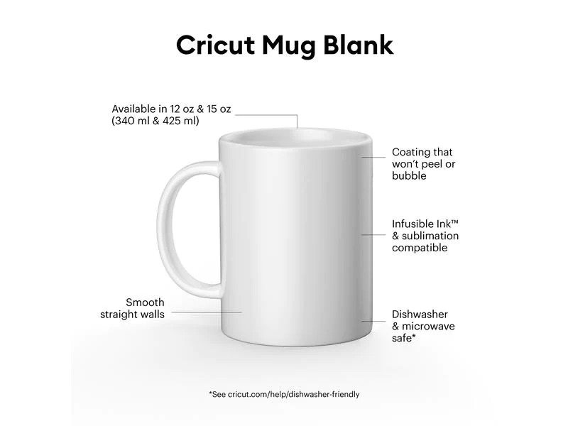 Cricut Tasse Infusible Ink / Mug Press 350 ml, 2 Stück