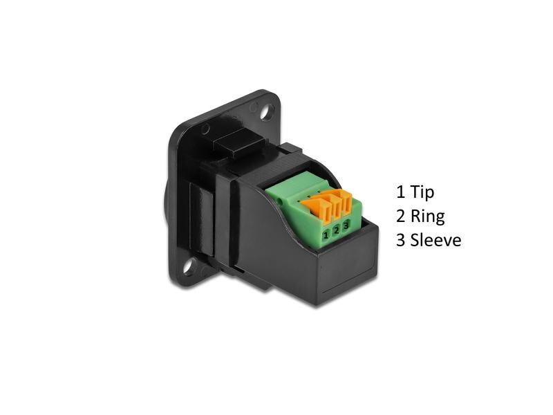 Delock Keystone-Modul D-Typ 3.5 mm Klinkenbuchse zu Terminalblock