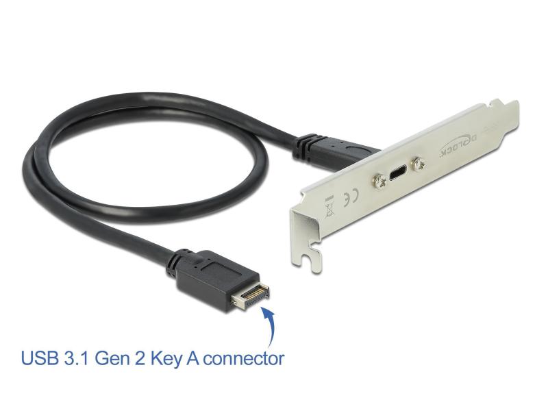 Delock Bracket USB-C, 3.2 Gen2, 10Gbps intern Key-A USB-C