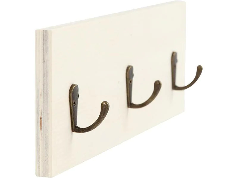 Creativ Company Holzartikel 30 x 10 cm Garderobe mit 3 Haken