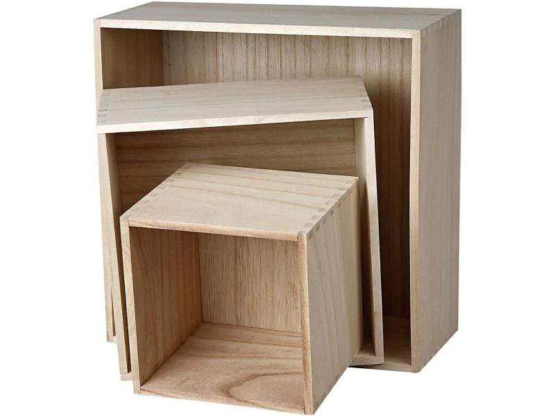 Creativ Company Holzartikel Kisten, 3 Stück