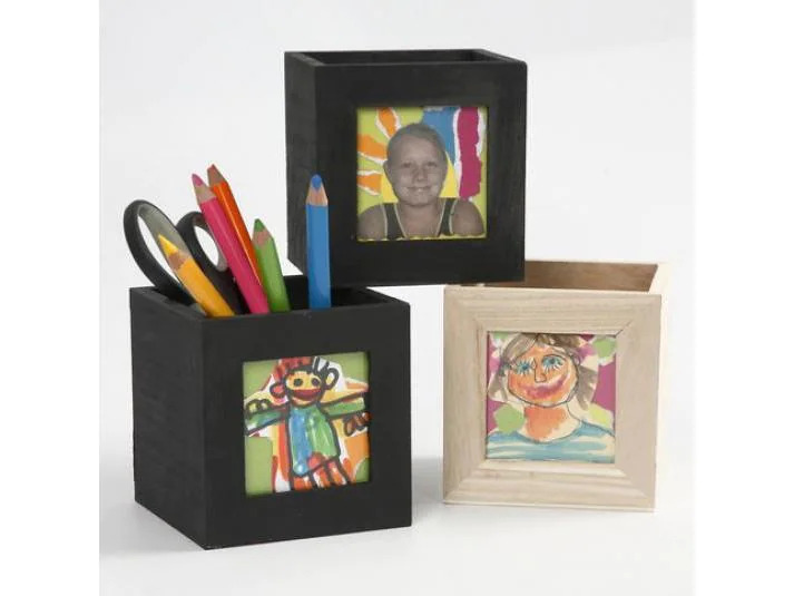 Creativ Company Holzartikel Stiftehalter mit Fotorahmen