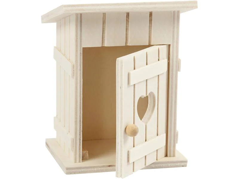 Creativ Company Holzartikel Toilettenhaus 8 x 6.5 cm
