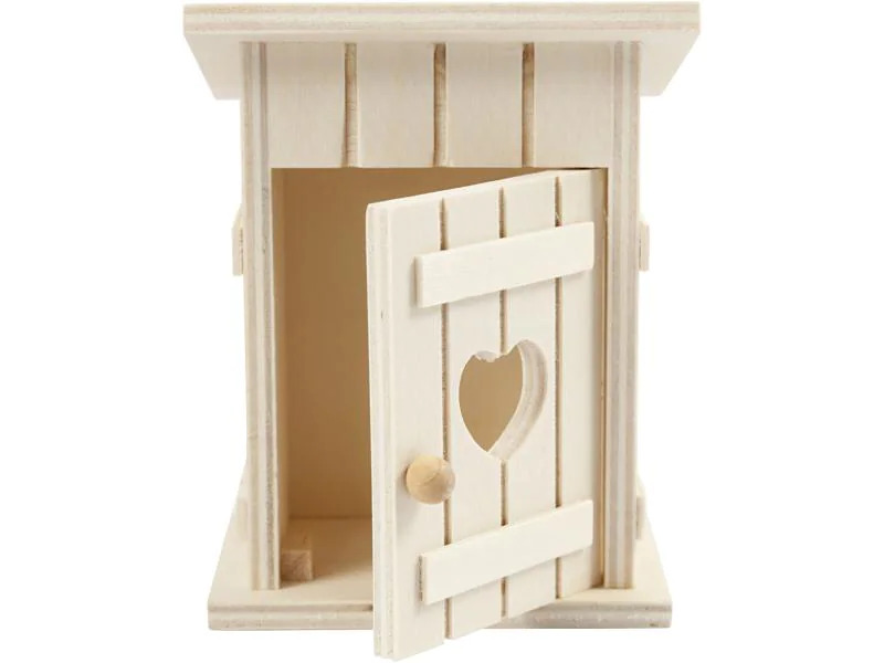 Creativ Company Holzartikel Toilettenhaus 8 x 6.5 cm