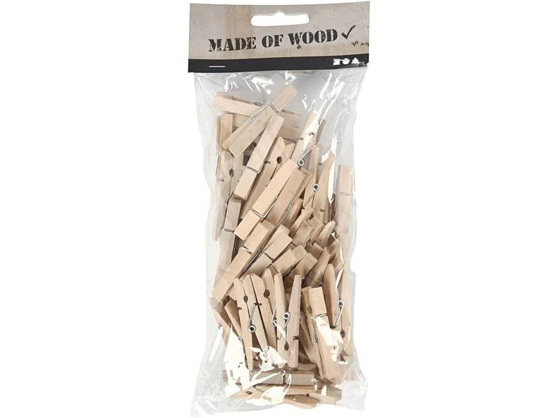 Creativ Company Holzartikel Wäscheklammer 50 Stück