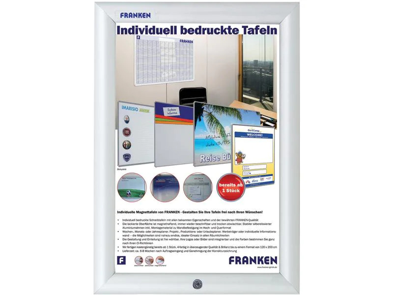 Franken Präsentationsrahmen Outdoor Security 35 mm, A4 Silber