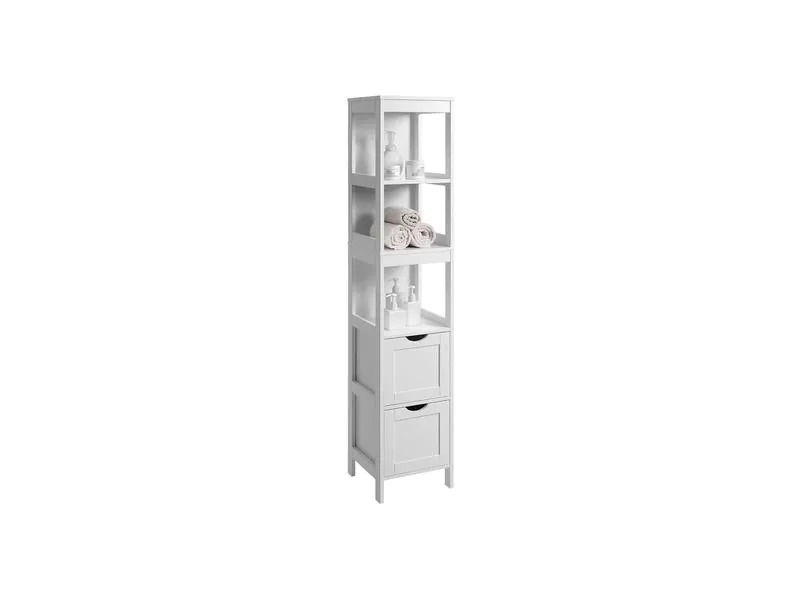 VASAGLE Badezimmerregal Landhausstil Weiss