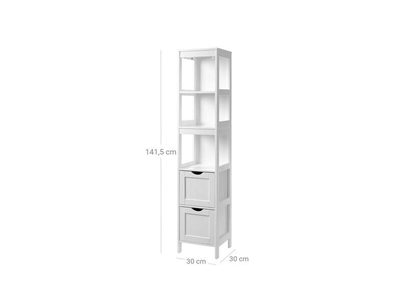 VASAGLE Badezimmerregal Landhausstil Weiss