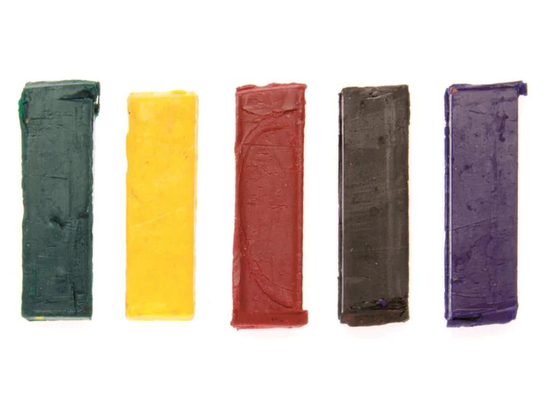 Glorex Wachsfarben 35 x 10 x 6 mm Grün/Gelb/Rot/Schwarz/Violett