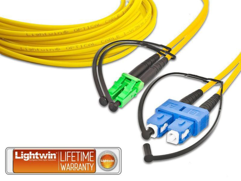 Lightwin LWL-Patchkabel LC/APC-SC, Singlemode, Duplex, 1m